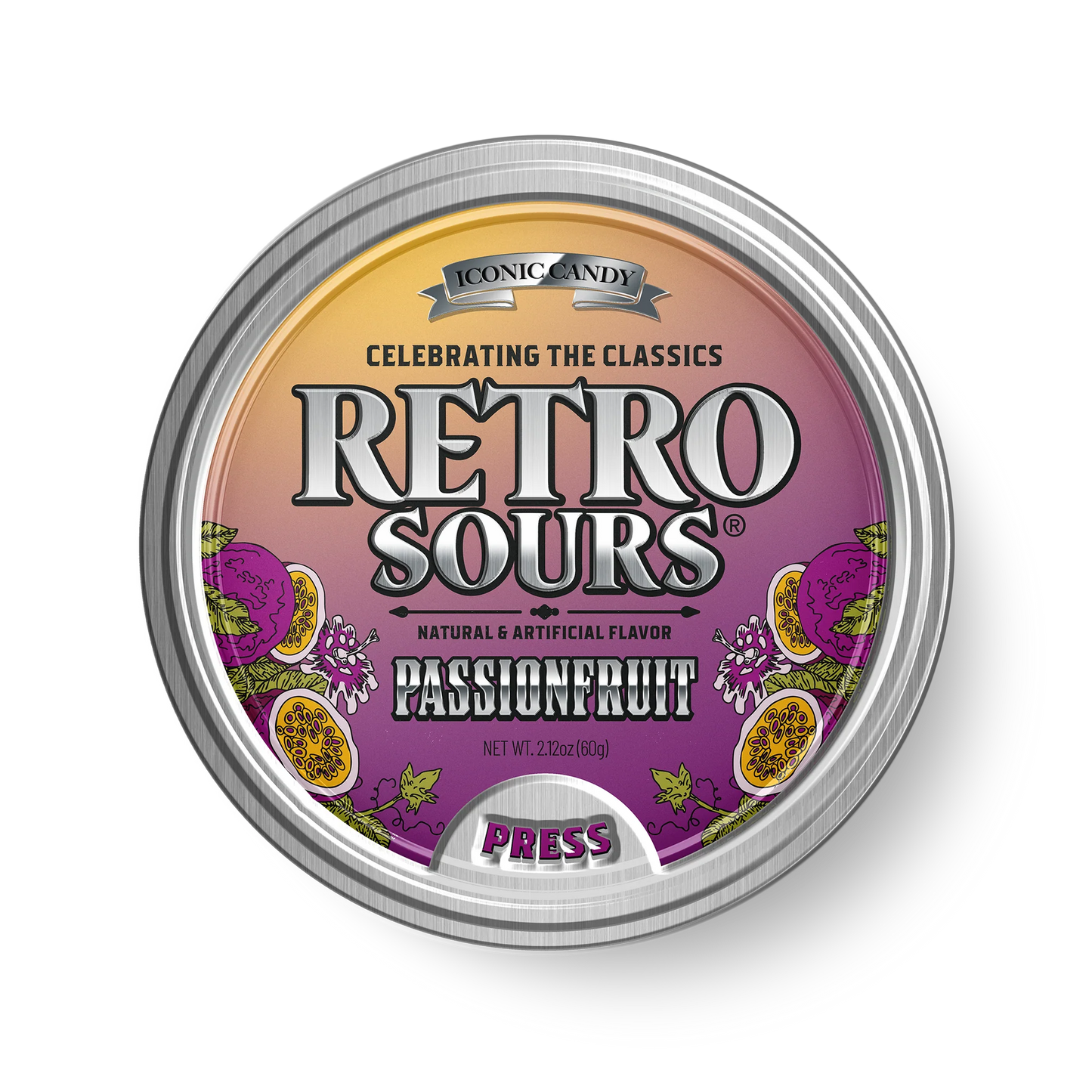 Iconic Retro Sours Passionfruit Tin 8ct