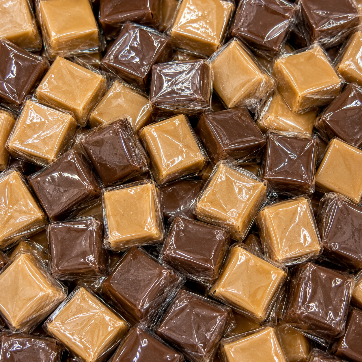 Vanilla & Chocolate Caramels Wrapped 5lb