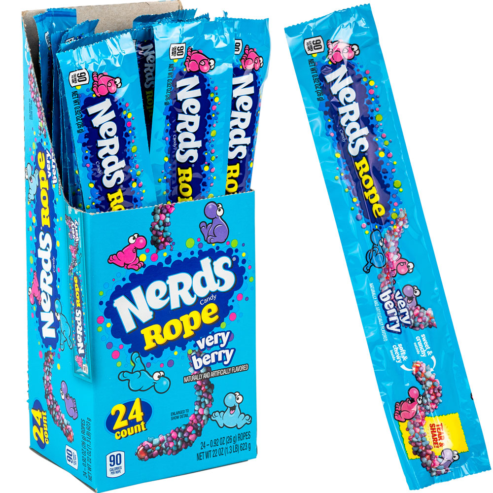 Wonka Very Berry Blue Nerd Rope 24ct
