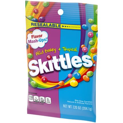 Skittles Wild Berry Tropical Mash Ups 7.2oz Bag 12ct
