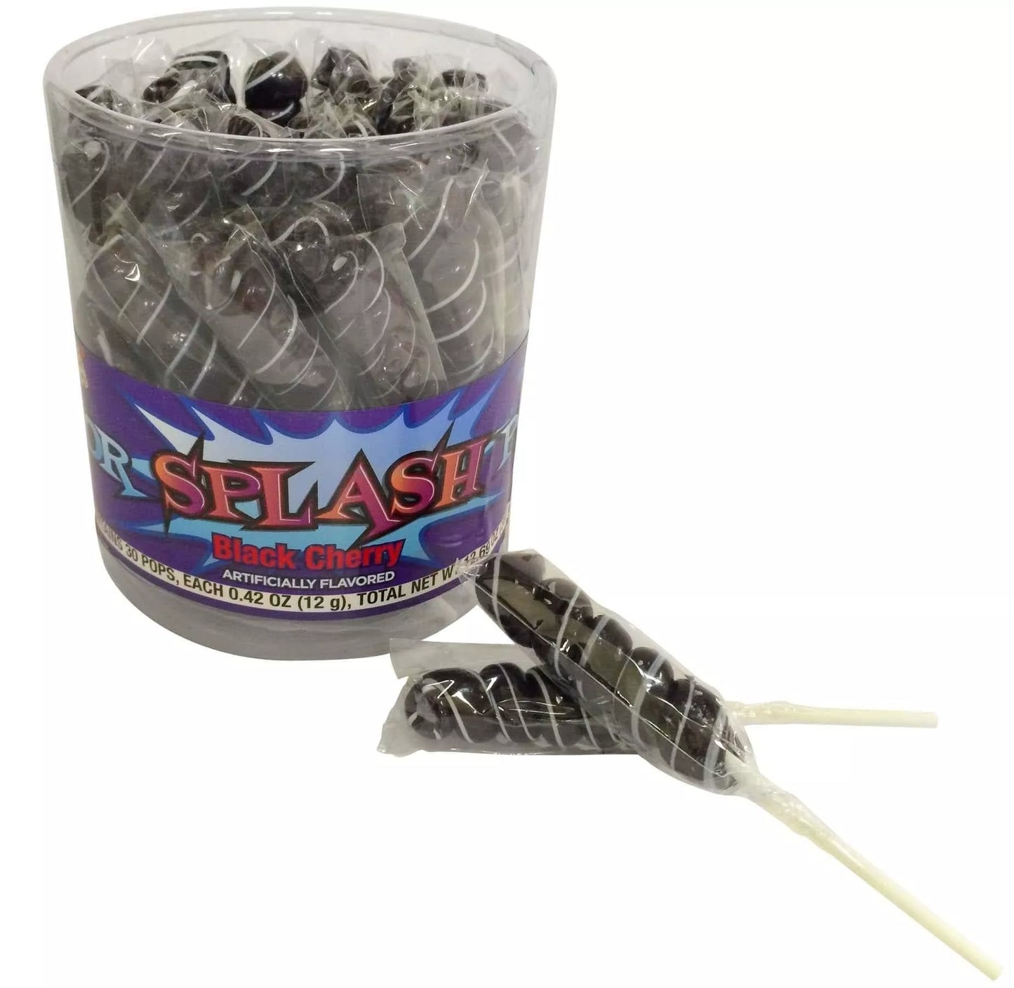 Alberts Color Splash Lollipops Black 30ct - Royal Wholesale