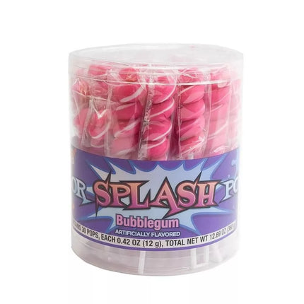 Alberts Color Splash Lollipops Hot Pink Bubble Gum 30ct - Royal Wholesale
