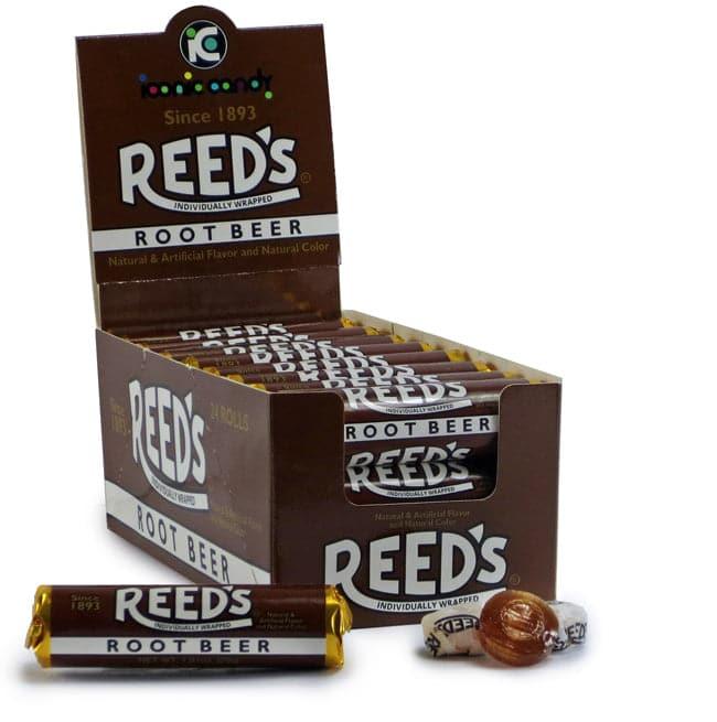 Iconic Reed's Root Beer Hard Candy Rolls 24ct - Royal Wholesale