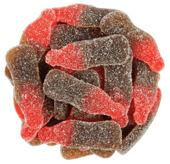 (N-A NO ETA) Verburg Small Sour Cherry Cola Soda Bottles 6.6lb