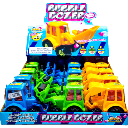Kidsmania Bubble Dozer Bubblegum Filled Construction Trucks 12ct - Royal Wholesale