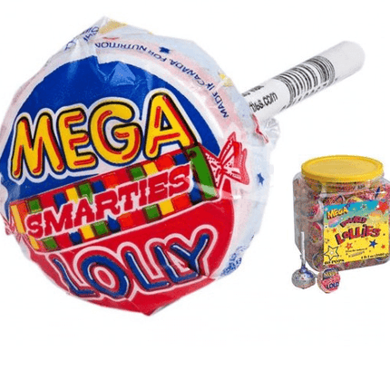 Smarties Mega Double Lollipops 60ct Tub