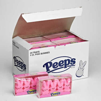 Peeps Marshmallow Bunnies Pink 4pk 24ct