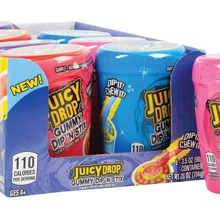 The Bazooka Company Juicy Drop Gummy Dip N Stix Candy 8ct - Royal Wholesale