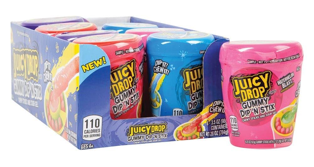 The Bazooka Company Juicy Drop Gummy Dip N Stix Candy 8ct - Royal Wholesale