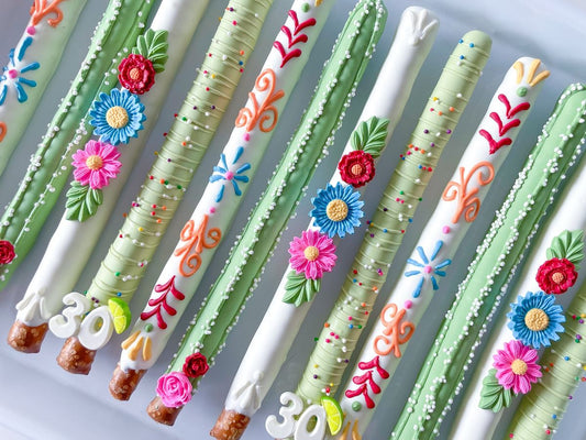 Fiesta on a Stick: Cinco de Mayo Chocolate-Covered Pretzels