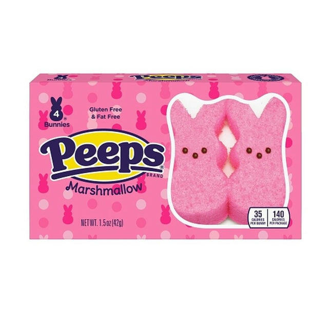 Peeps Marshmallow Bunnies Pink 4pk 24ct