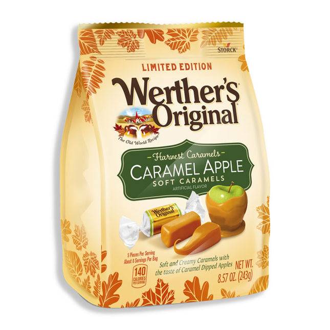 Werther's Original Soft Apple Caramels 8.57oz Stand Up Bag 10 Ct Stackable Tray