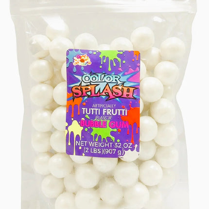 Alberts Bulk Color Splash Gumballs 1" Pearl White 2lb