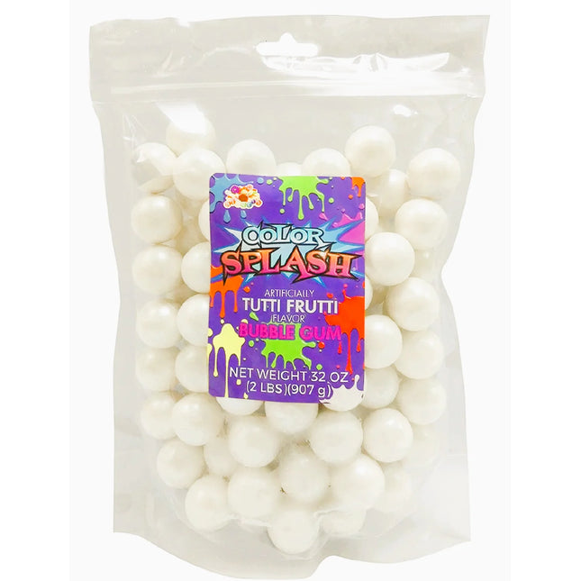 Alberts Bulk Color Splash Gumballs 1" Pearl White 2lb