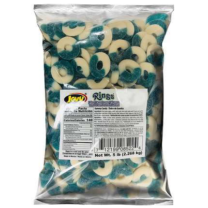 Jovy Blue Raspberry Gummy Rings 5lb