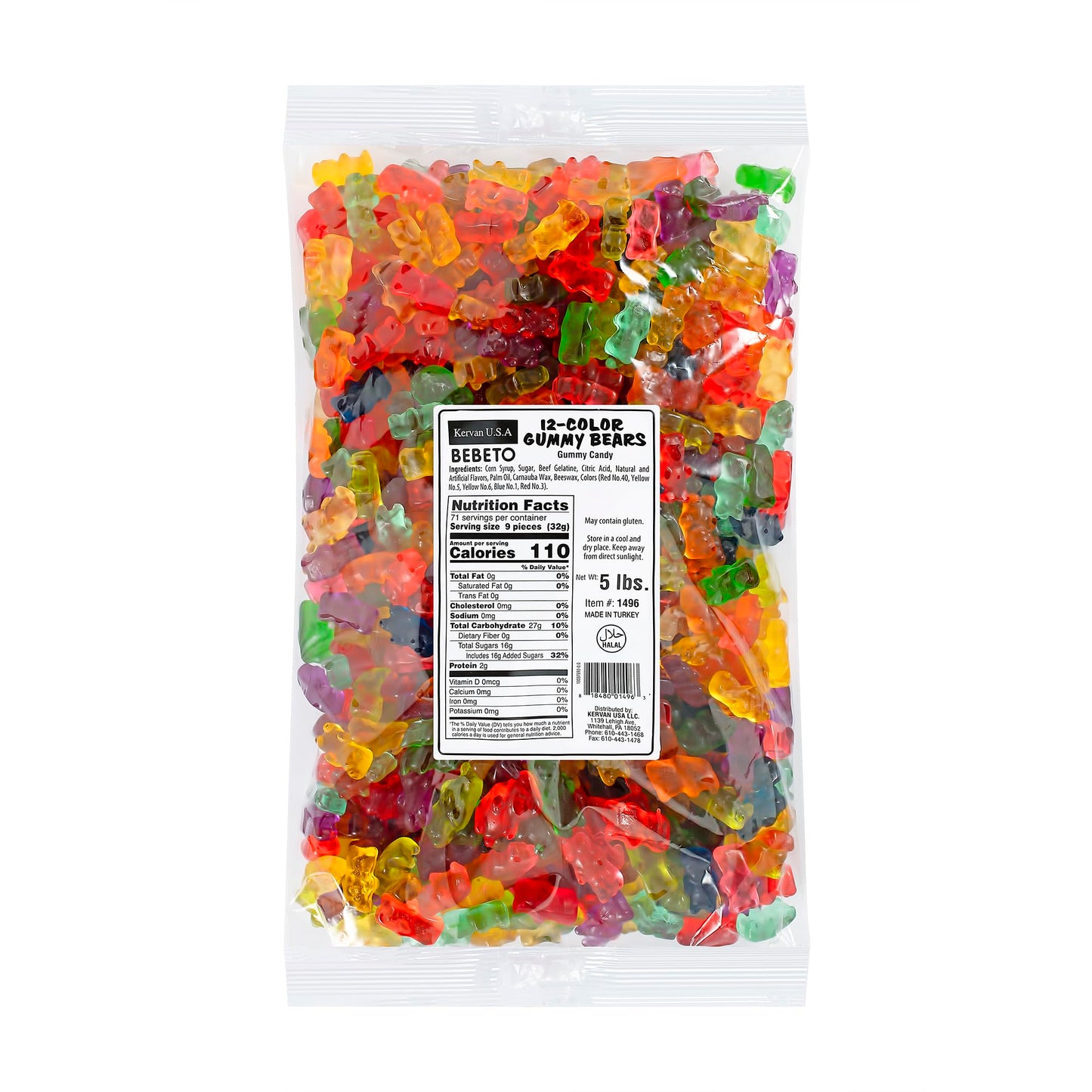 Kervan Gummy Bears 12 Flavors 5lb