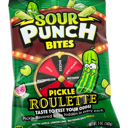 Sour Punch Bites Pickle Roulette Peg 5oz 12ct
