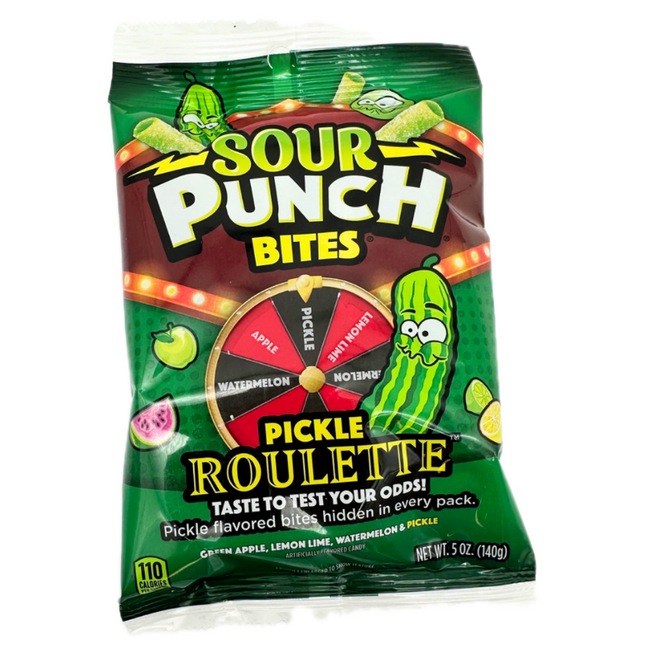 Sour Punch Bites Pickle Roulette Peg 5oz 12ct
