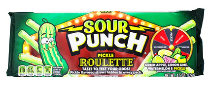 Sour Punch King Size Tray Pickle Roulette 4.5oz 12ct