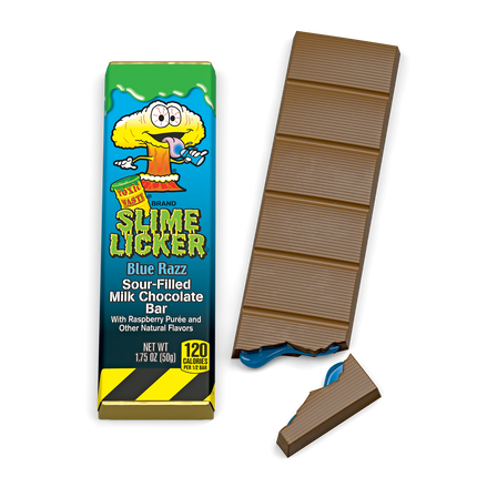 Toxic Waste Slime Licker Blue Razz Chocolate Bar 24ct