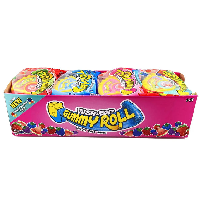 The Bazooka Company Push Pop Gummy Rolls 8ct