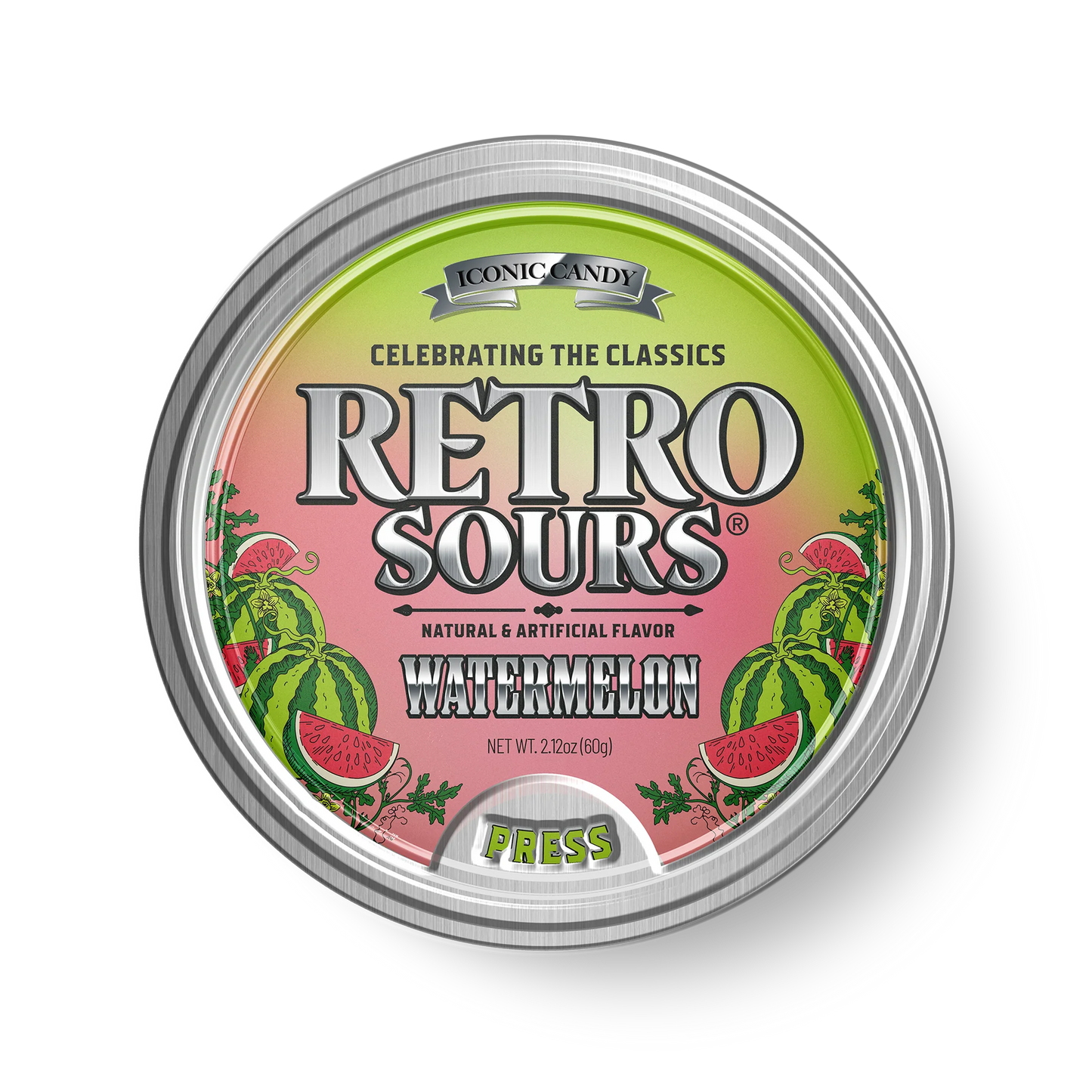 Iconic Retro Sours Watermelon Tin 8ct