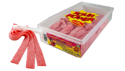 Dorval Strawberry Sour Belts 2.5lb tub