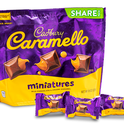 Cadbury Caramello Miniatures Share Pack Stand Up Bag 8oz 8ct