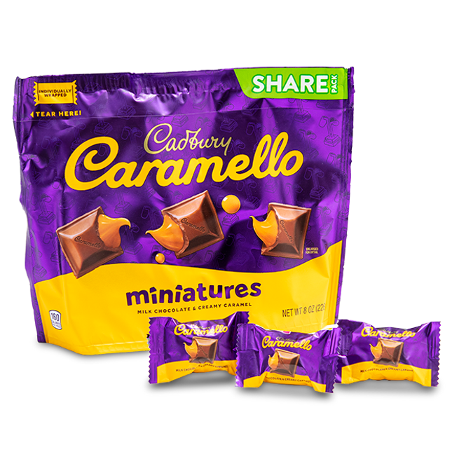 Cadbury Caramello Miniatures Share Pack Stand Up Bag 8oz 8ct