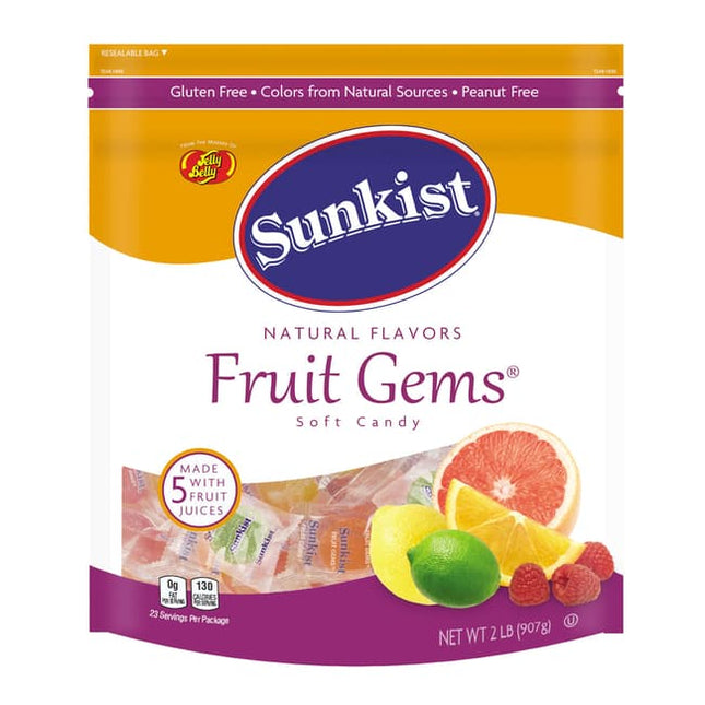 Jelly Belly Sunkist Fruit Gems 2lb Pouch Bag 8ct