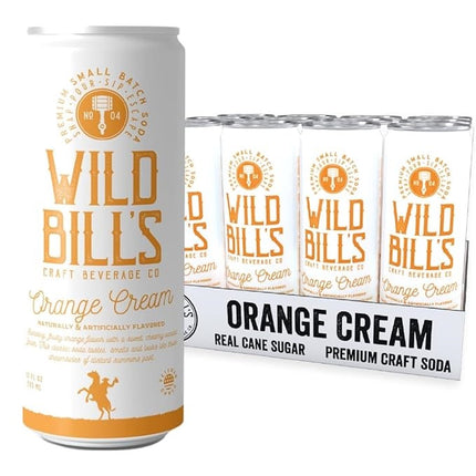 Wild Bill's Orange Cream Soda 12oz Cans 12ct Case