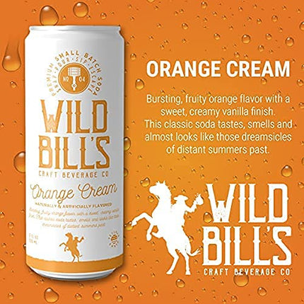 Wild Bill's Orange Cream Soda 12oz Cans 12ct Case