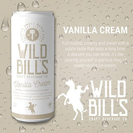 Wild Bill's Vanilla Cream Soda 12oz Cans 12ct Case