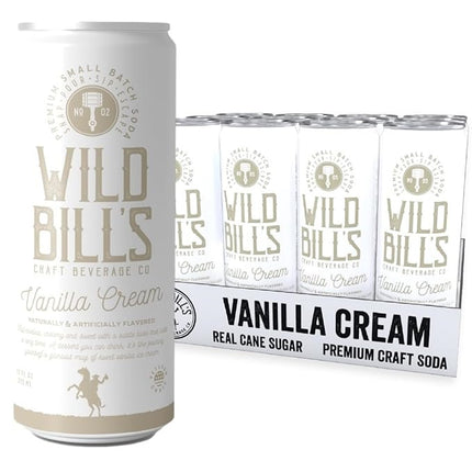 Wild Bill's Vanilla Cream Soda 12oz Cans 12ct Case