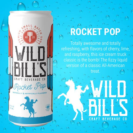 Wild Bill's Rocket Pop Soda 12oz Cans 12ct Case