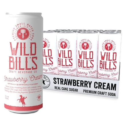 Wild Bill's Strawberry Cream Soda 12oz Cans 12ct Case