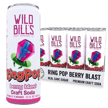 Wild Bill's Berry Blast Ring Pop Soda 12oz Cans 12ct Case