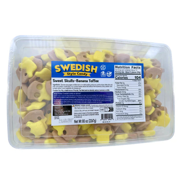 Swedish Style Sweet Banana Toffee Skulls 5lb tub