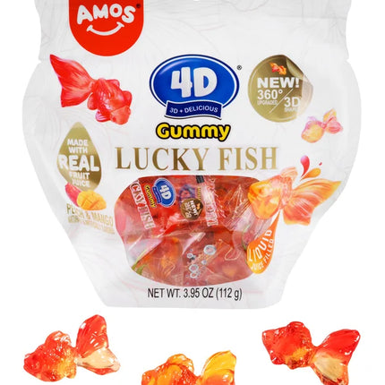 Amos 4D Gummy Lucky Goldfish 3.95oz 12ct Case