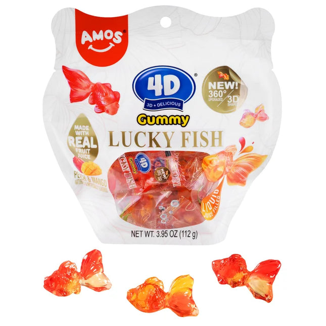 Amos 4D Gummy Lucky Goldfish 3.95oz 12ct Case