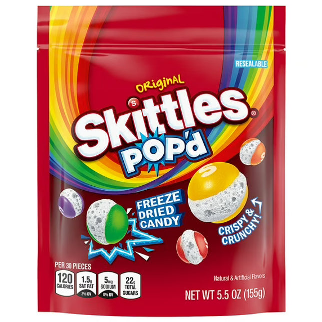 Skittles Pop'd Original 5.5oz Bag 8ct