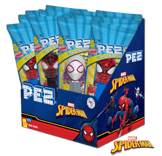 Pez Spiderman Asst 12ct - Royal Wholesale