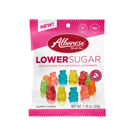 Albanese Lower Sugar 6 Flavor Gummi Bears 1.76oz 12ct Special Order