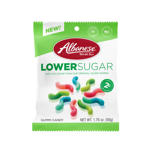 Albanese Lower Sugar Mini Gummi Worms 1.76oz 12ct Special Order