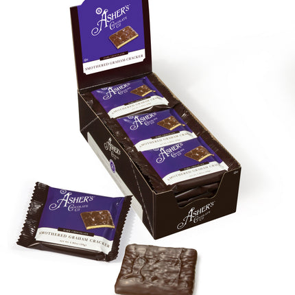 Asher Dark Grahams Grackers 1.02oz 18pcs Caddy