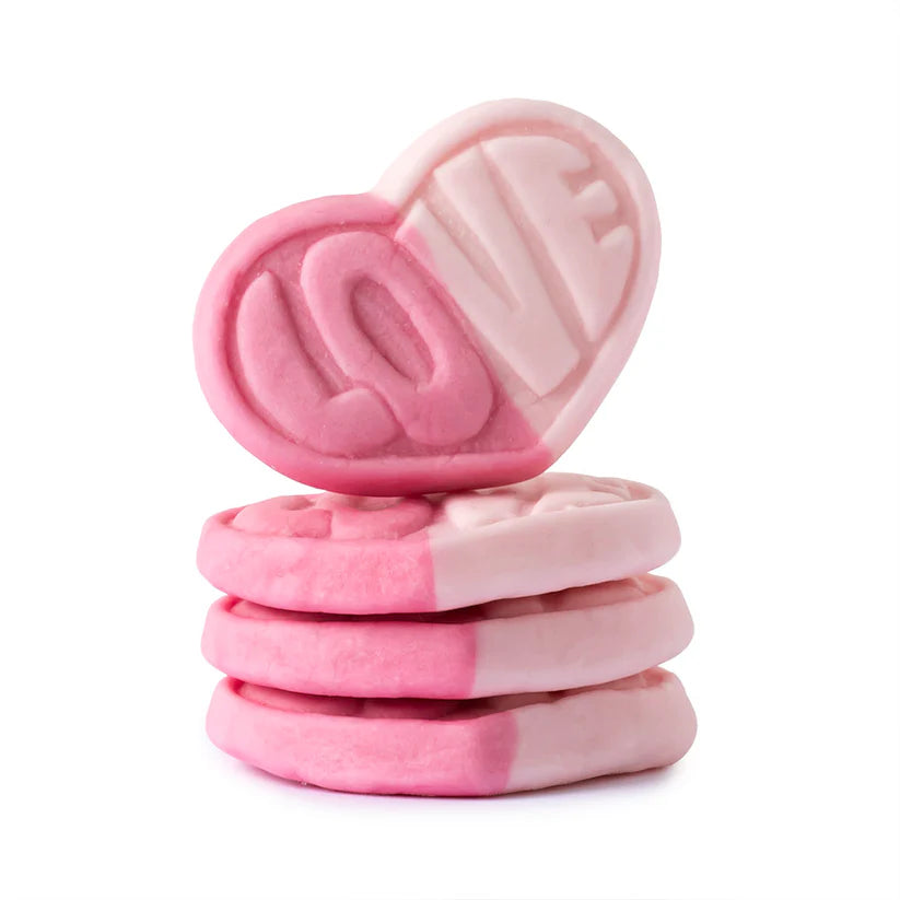 Swedish Style Sweet Strawberry Vanilla Hearts 5lb tub