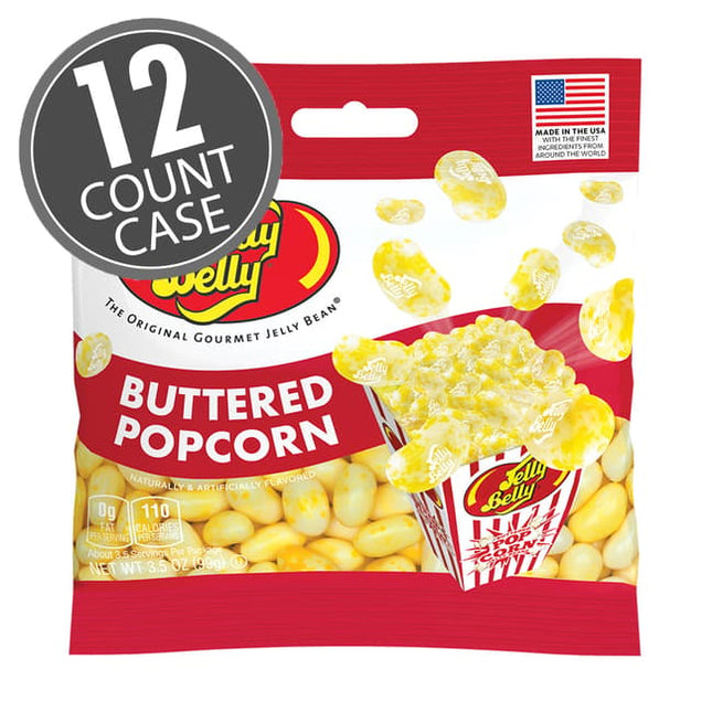 Jelly Belly Buttered Popcorn 3.5oz bags 12ct case