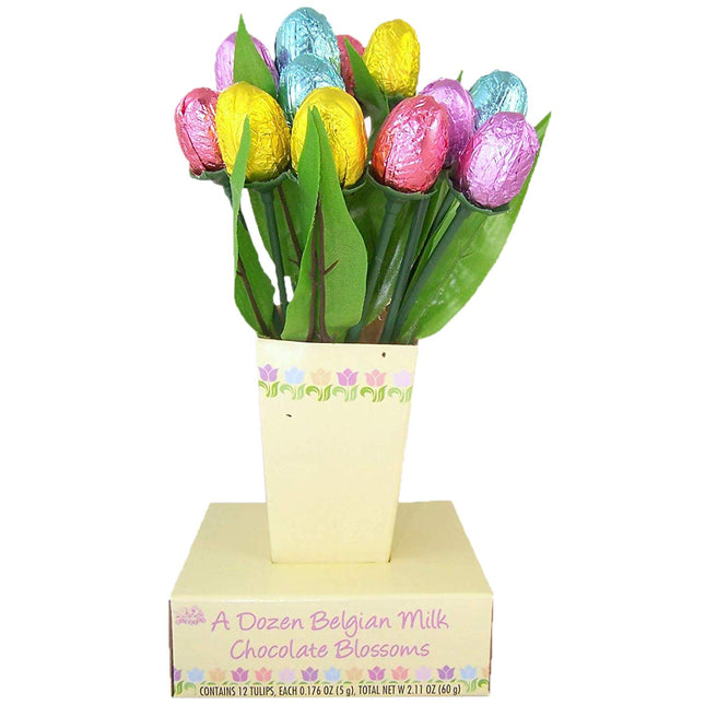 Alberts Easter Dozen Belgian Milk Chocolate Blossoms Display Case 2.11oz