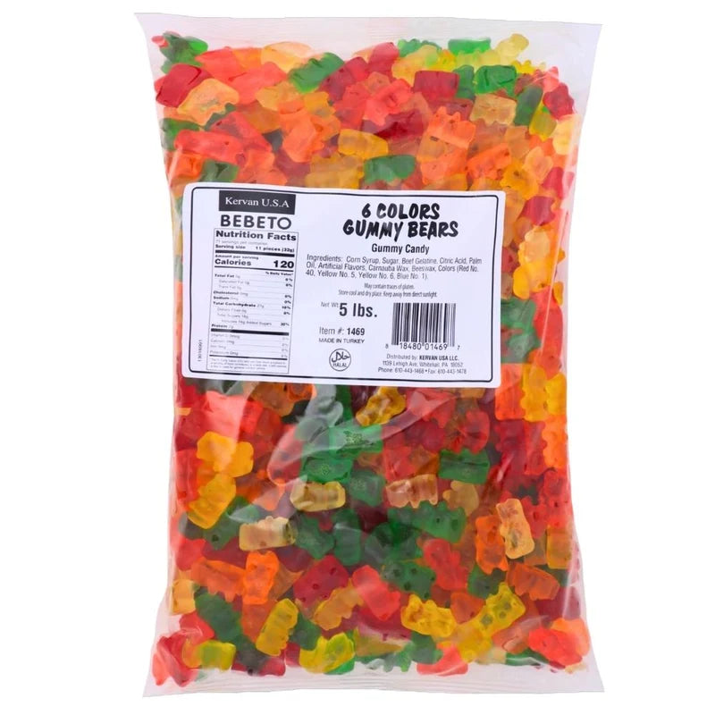 Kervan Gummy Bears 6 Flavors 5lb