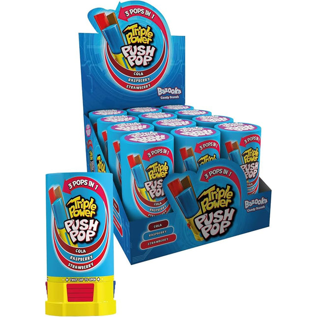 The Bazooka Company- Push Pops Triple Power 16ct